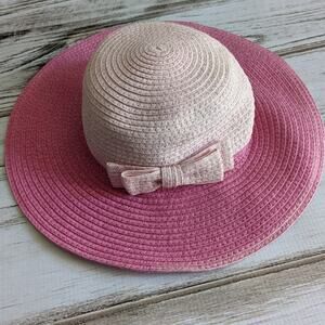 Janie and Jack Pink Straw Girls Hat 12-14 months